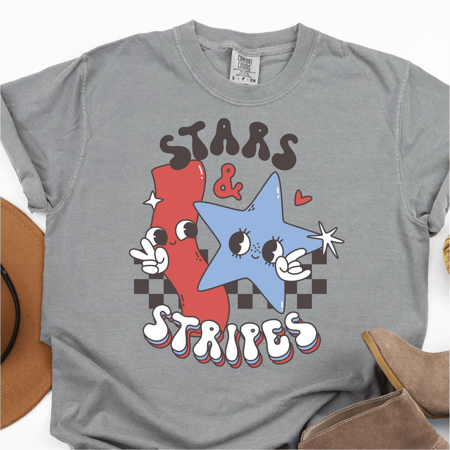 Cute Retro Stars and Stripes - 4th of July DTF Transfer - Independence Day T-shirt Transfer Nashville Design House