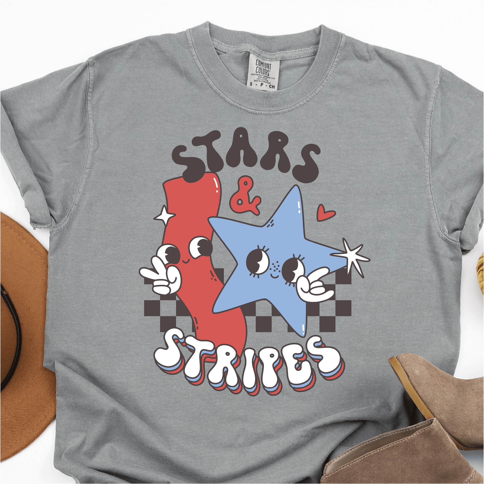 Cute Retro Stars and Stripes - 4th of July DTF Transfer - Independence Day T-shirt Transfer Nashville Design House