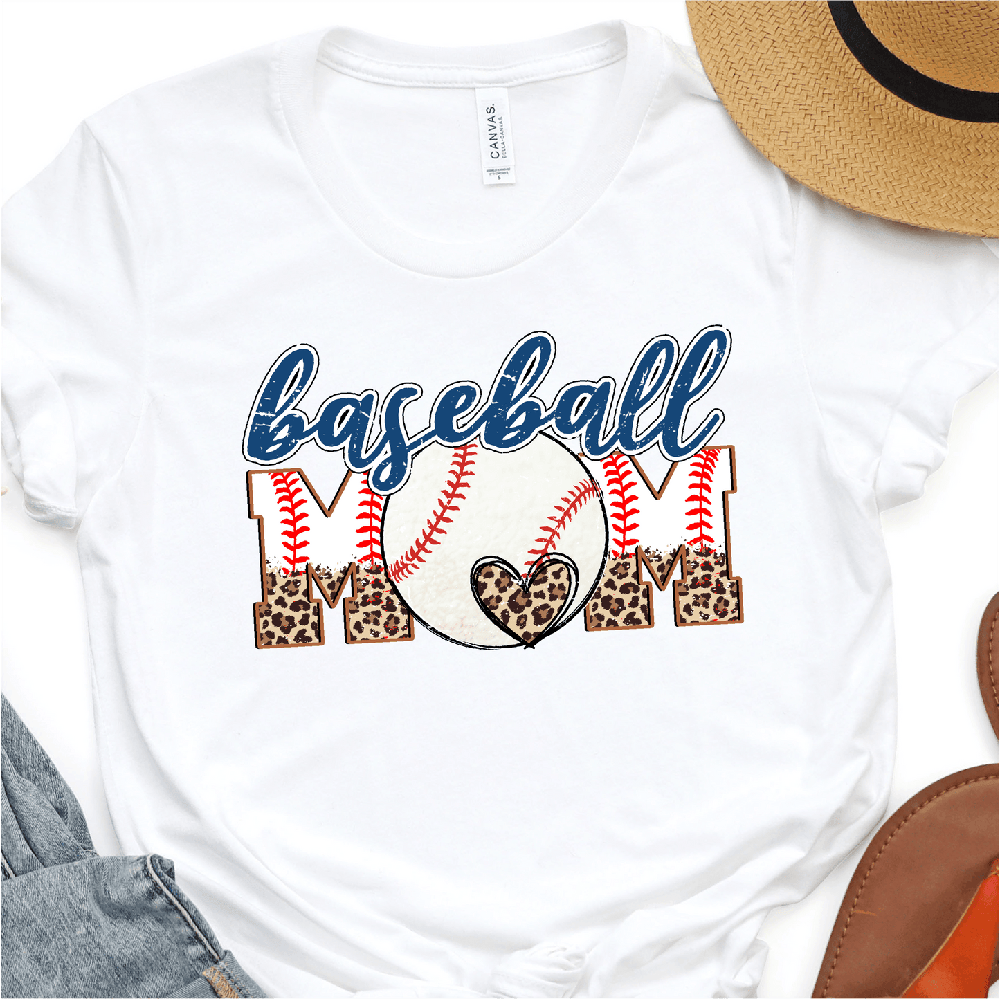 Leopard Baseball Mom - Baseball DTF Transfer Nashville Design House