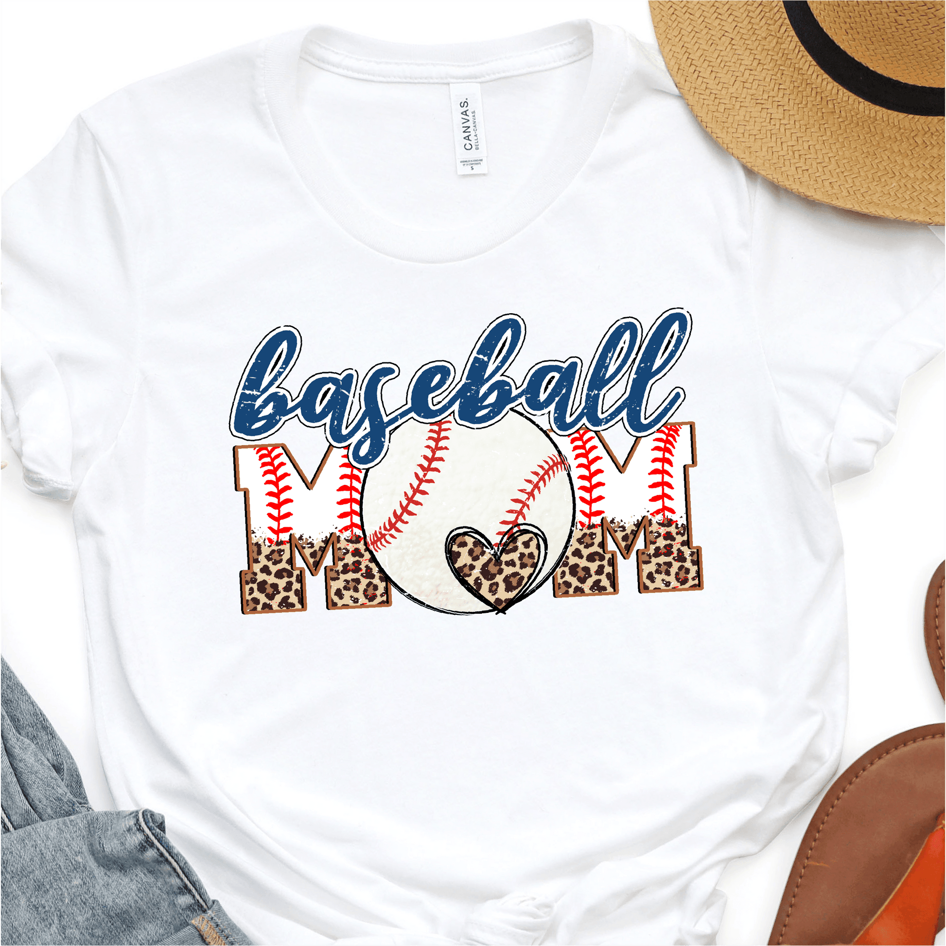 Leopard Baseball Mom - Baseball DTF Transfer Nashville Design House