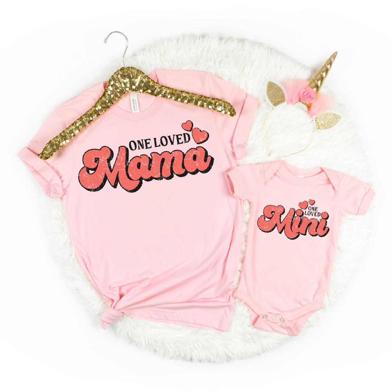 One Loved Mama + Mini DTF Valentine Transfer for T-shirts Nashville Design House
