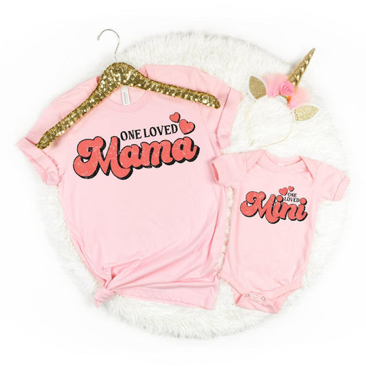 One Loved Mama + Mini DTF Valentine Transfer for T-shirts Nashville Design House
