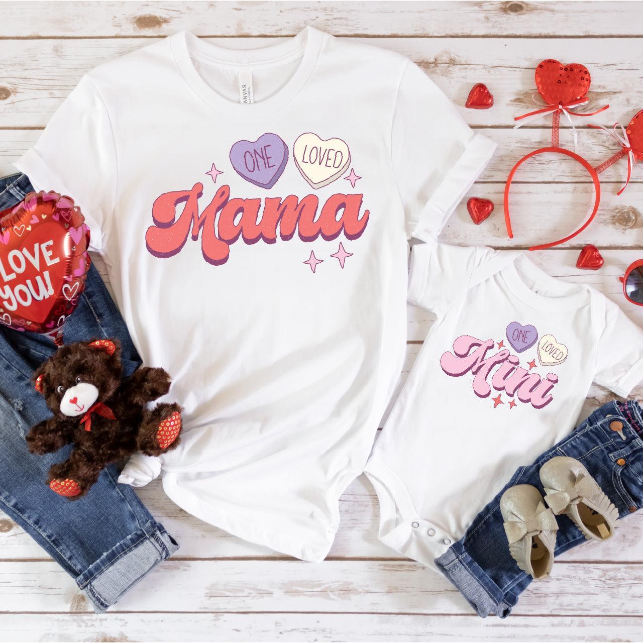 One Loved Mama + Mini DTF Valentine Transfer for T-shirts Nashville Design House