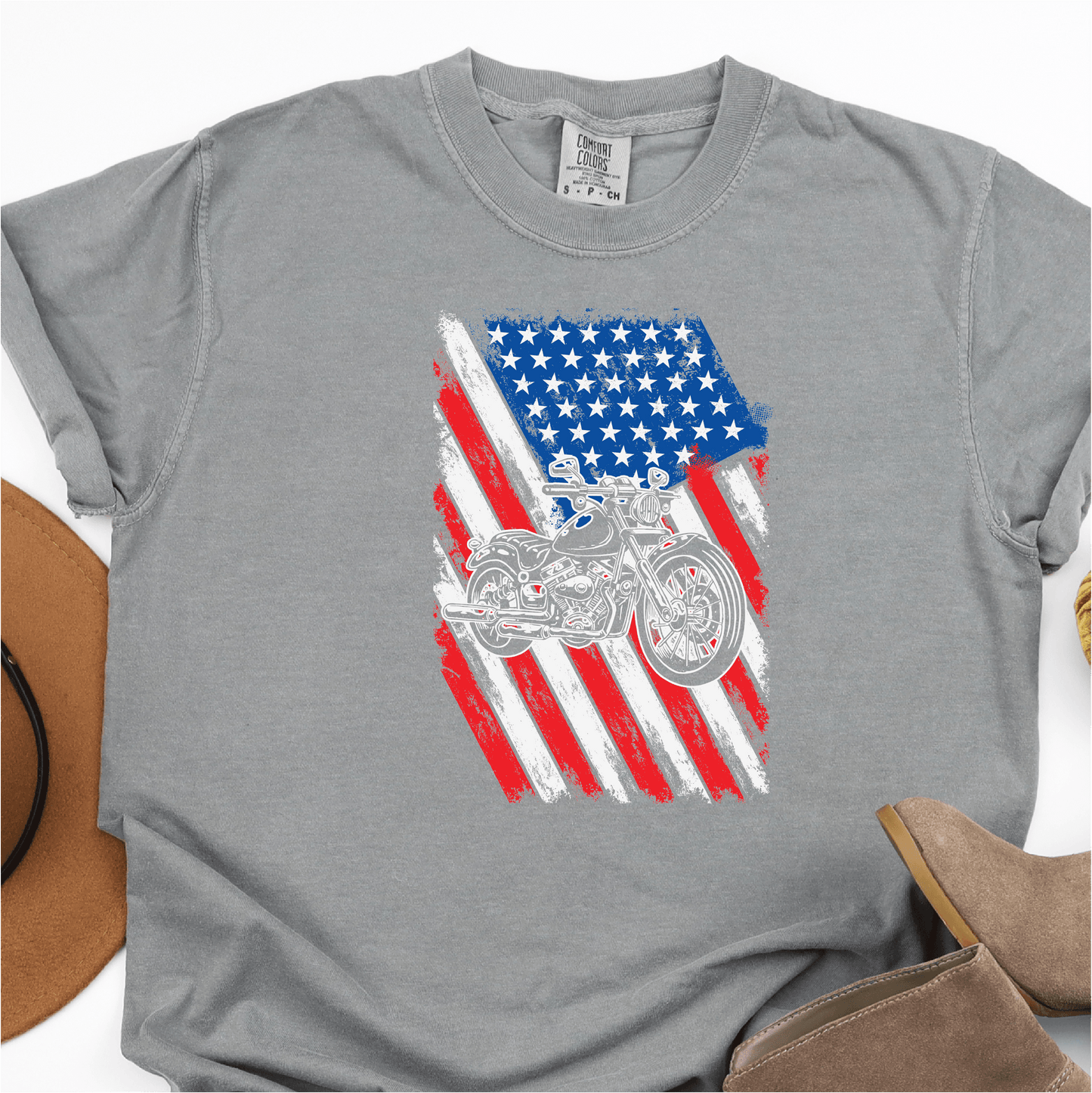 American Flag - Motorcycle - 4th of July DTF Transfer - Independence Day T-shirt Transfer - Nashville Design House