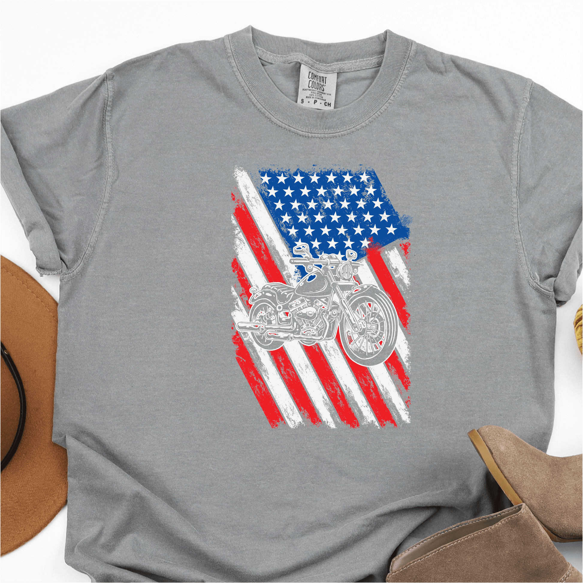 American Flag - Motorcycle - 4th of July DTF Transfer - Independence Day T-shirt Transfer - Nashville Design House