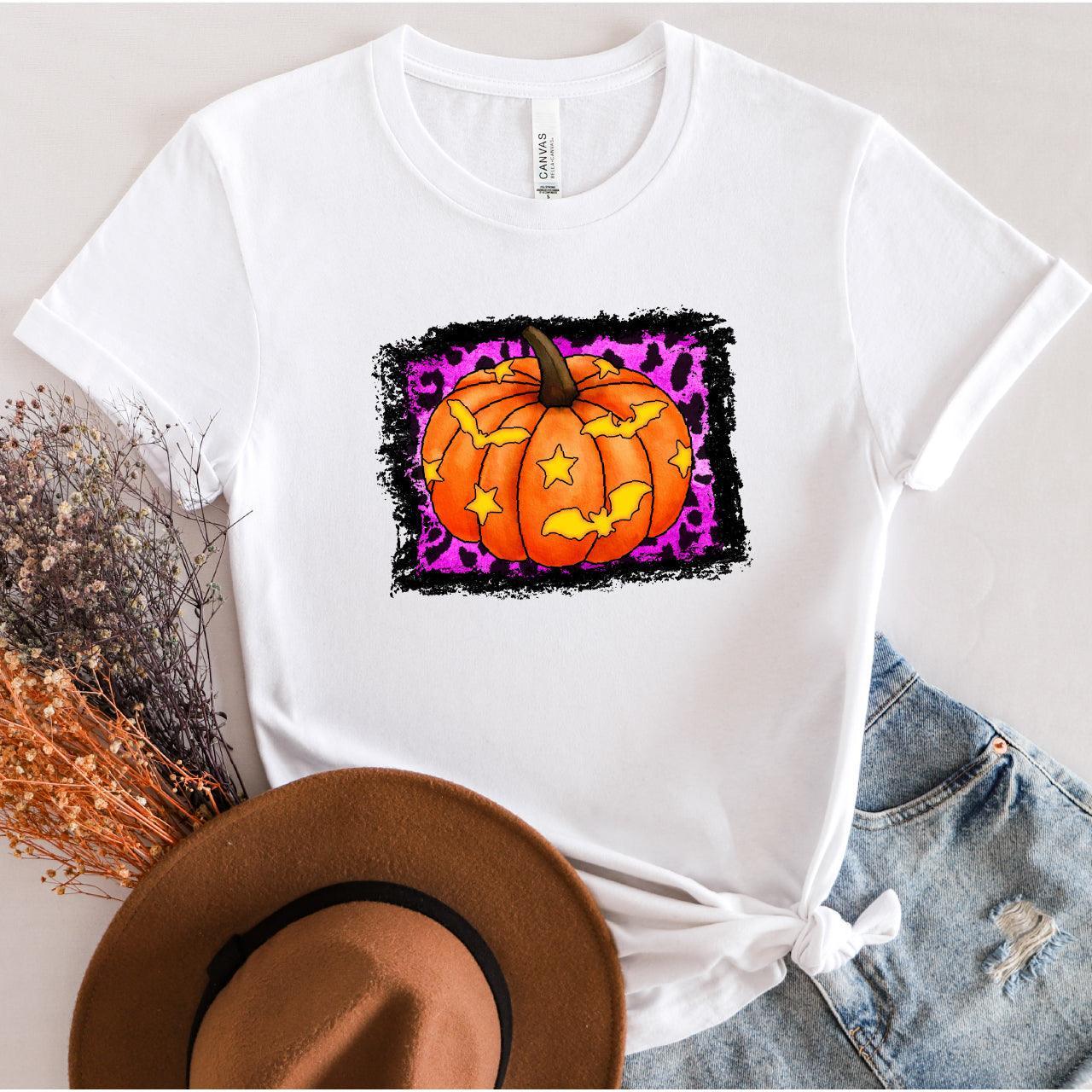 Bright Purple - Leopard Pumpkin - DTF Transfer - Halloween T-shirt Transfer - Nashville Design House