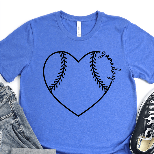 Classic Baseball Heart - Game Day - Baseball DTF Transfer - Nashville Design House