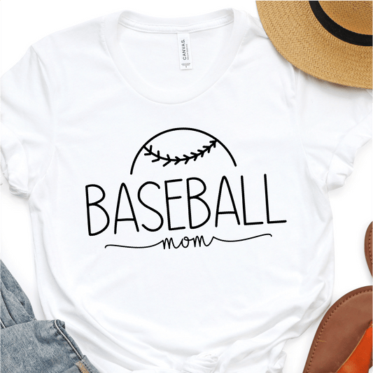 Classy Black Print - Baseball Mom - Baseball DTF Transfer - Nashville Design House