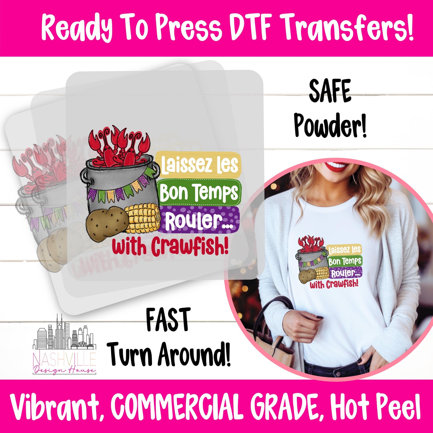 Crawfish Boil Mardi Gras DTF Transfer - Nashville Design House