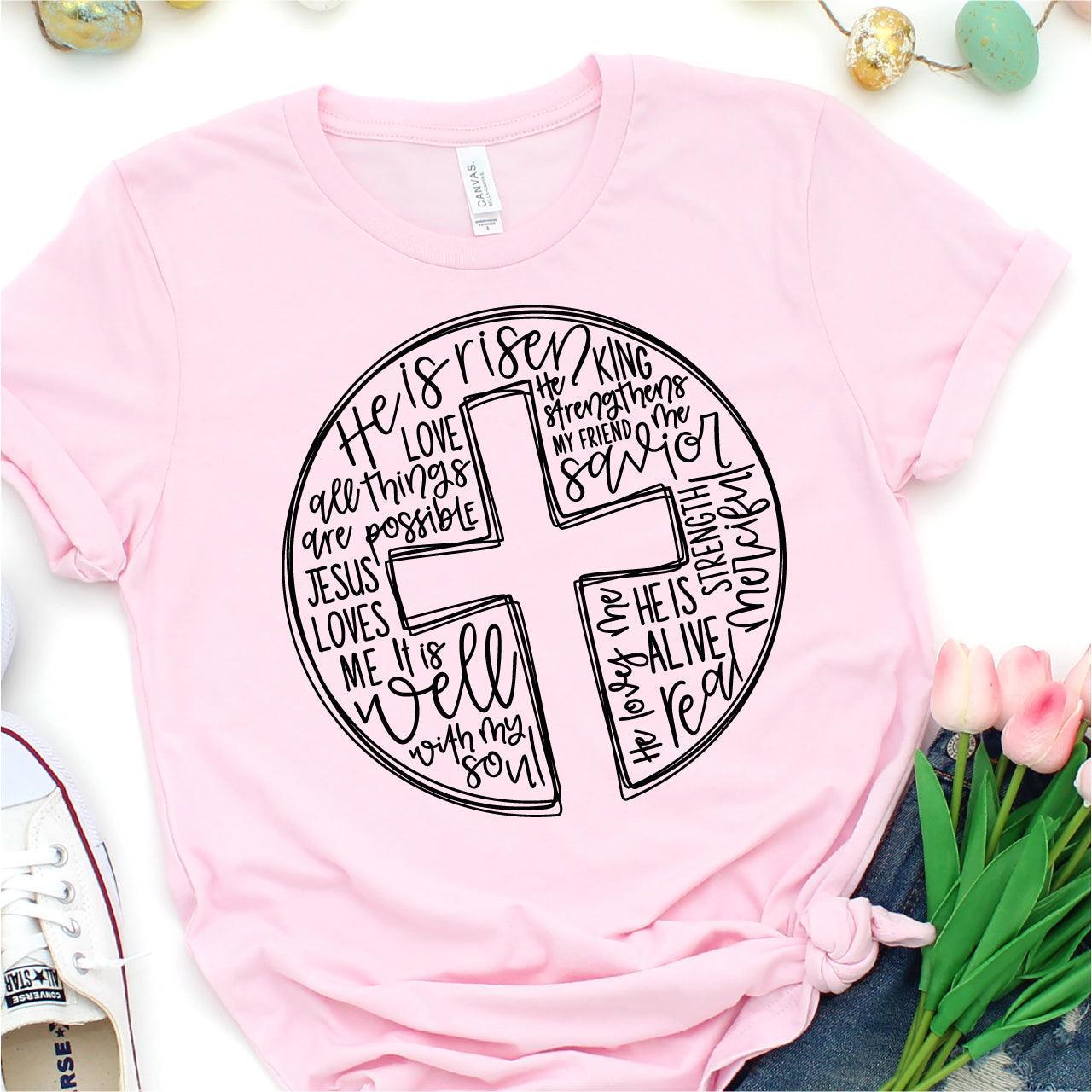 Easter Cross Word Collage DTF T-Shirt Transfer - Nashville Design House
