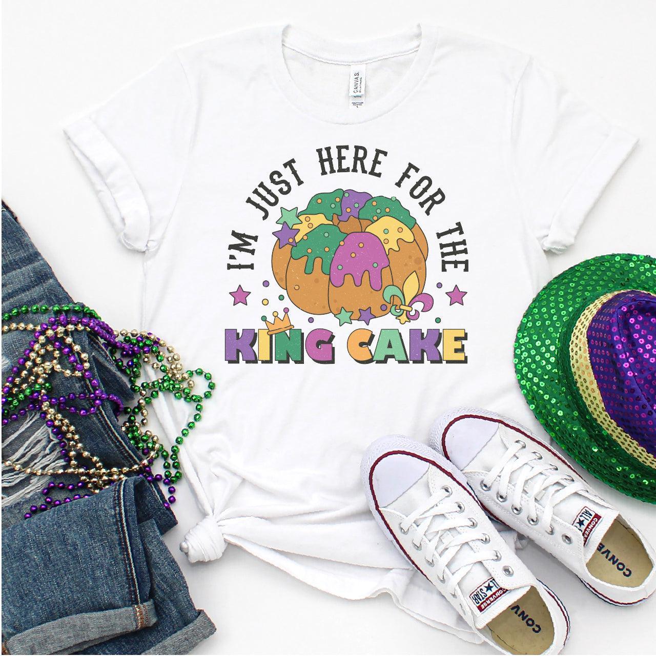 I'm Just Here For The King Cake, Mardi Gras DTF Transfer Print, T-Shirt Transfer - Nashville Design House