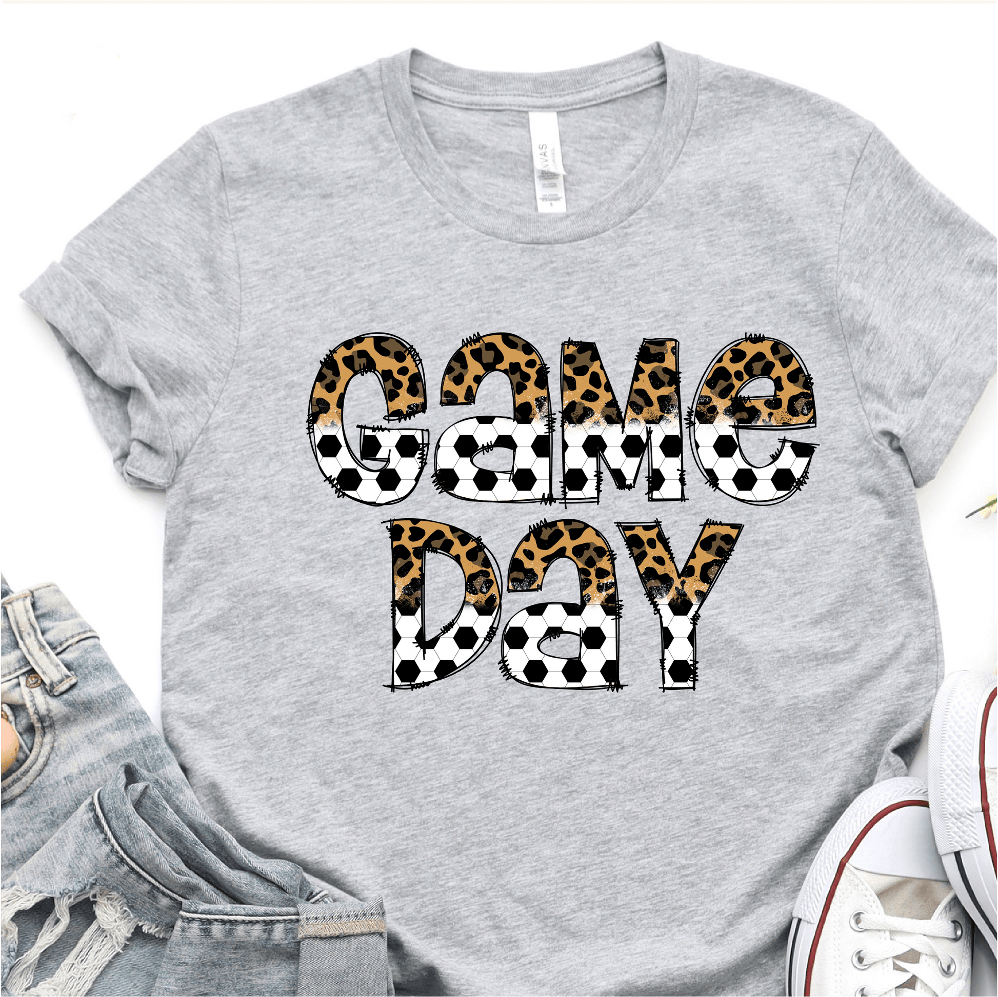 Leopard and Soccer Print Game Day - Soccer DTF Transfer - Soccer T-shirt Transfer - Nashville Design House