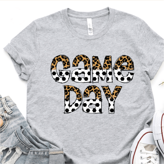 Leopard and Soccer Print Game Day - Soccer DTF Transfer - Soccer T-shirt Transfer - Nashville Design House