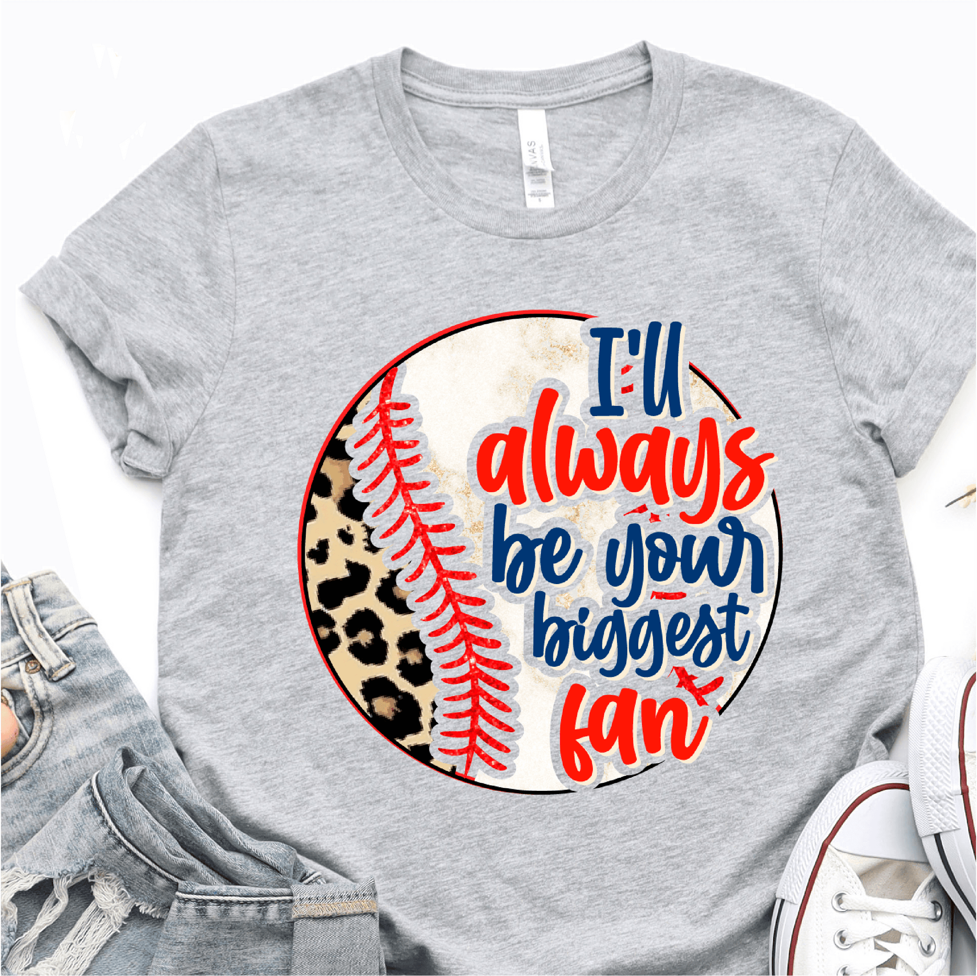 Leopard Baseball - I'll Always Be Your Biggest Fan - Baseball DTF Transfer - Nashville Design House