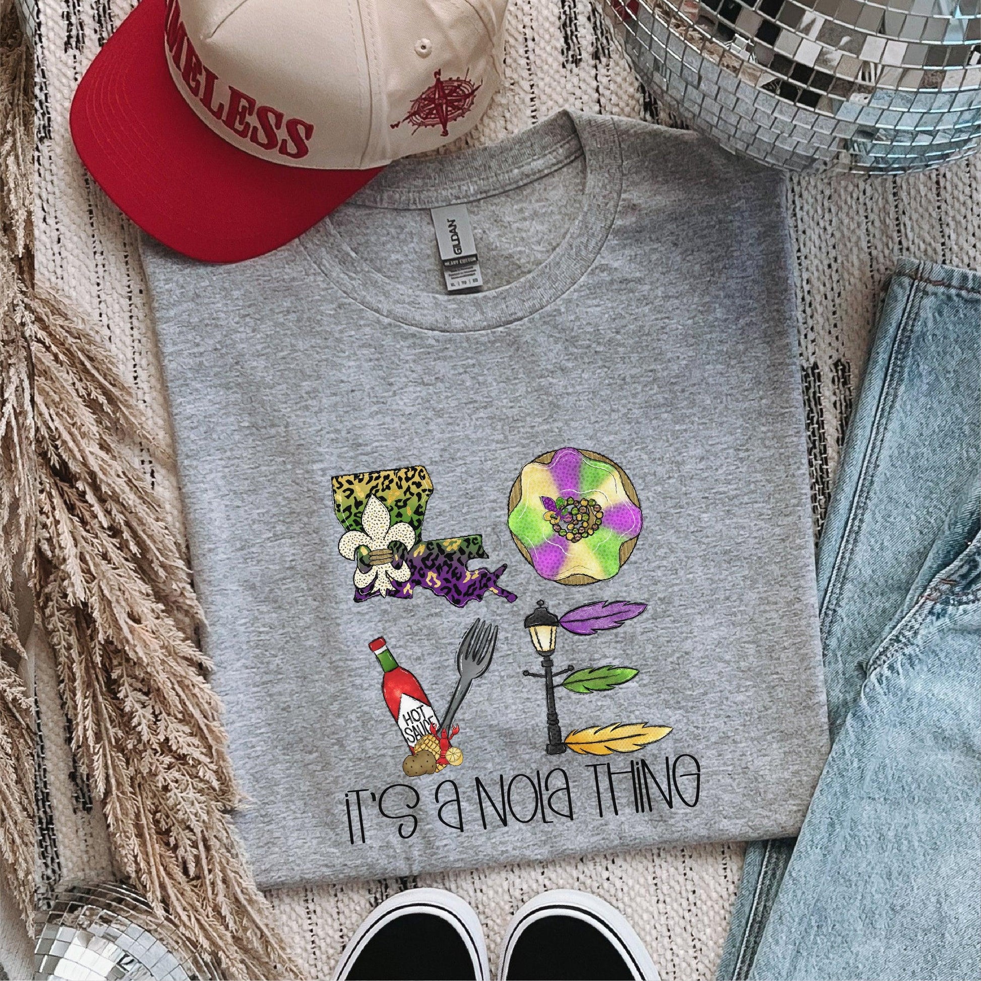 LOVE – It’s a NOLA Thing Mardi Gras DTF Transfer (black) - Nashville Design House