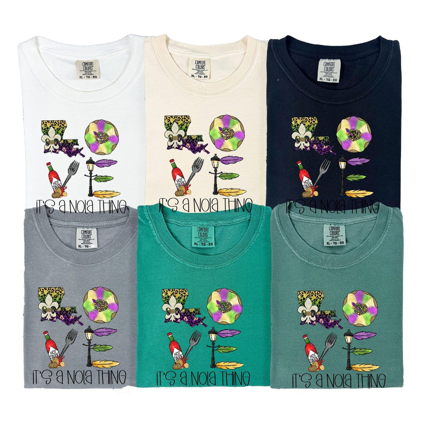 LOVE – It’s a NOLA Thing Mardi Gras DTF Transfer (black) - Nashville Design House