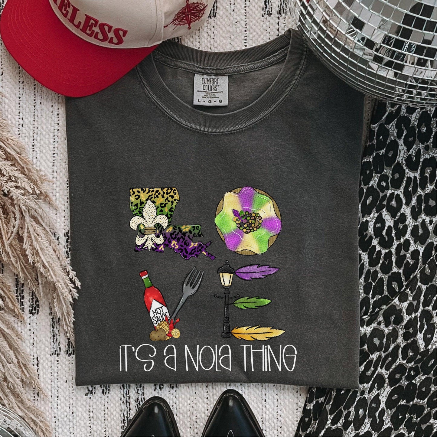 LOVE – It’s a NOLA Thing Mardi Gras DTF Transfer (white) - Nashville Design House