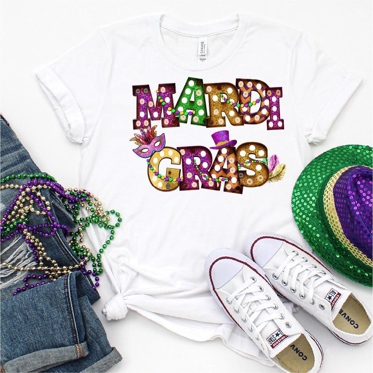 Marquee Lights, Mardi Gras DTF Transfer Print, T-Shirt Transfer - Nashville Design House
