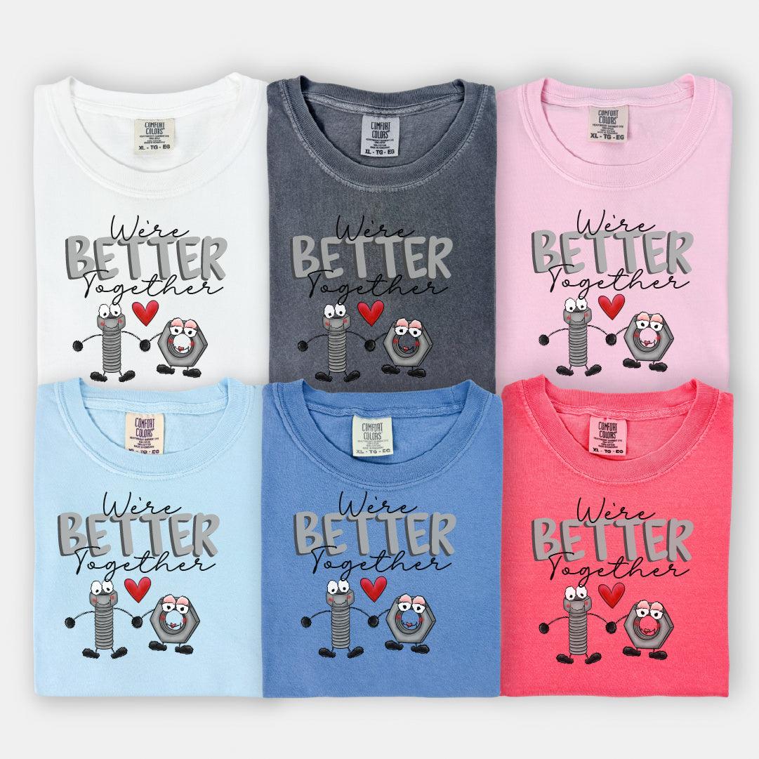 Nut & Bolt Valentine’s DTF Transfer | We're Better Together | Twins Designs - Nashville Design House