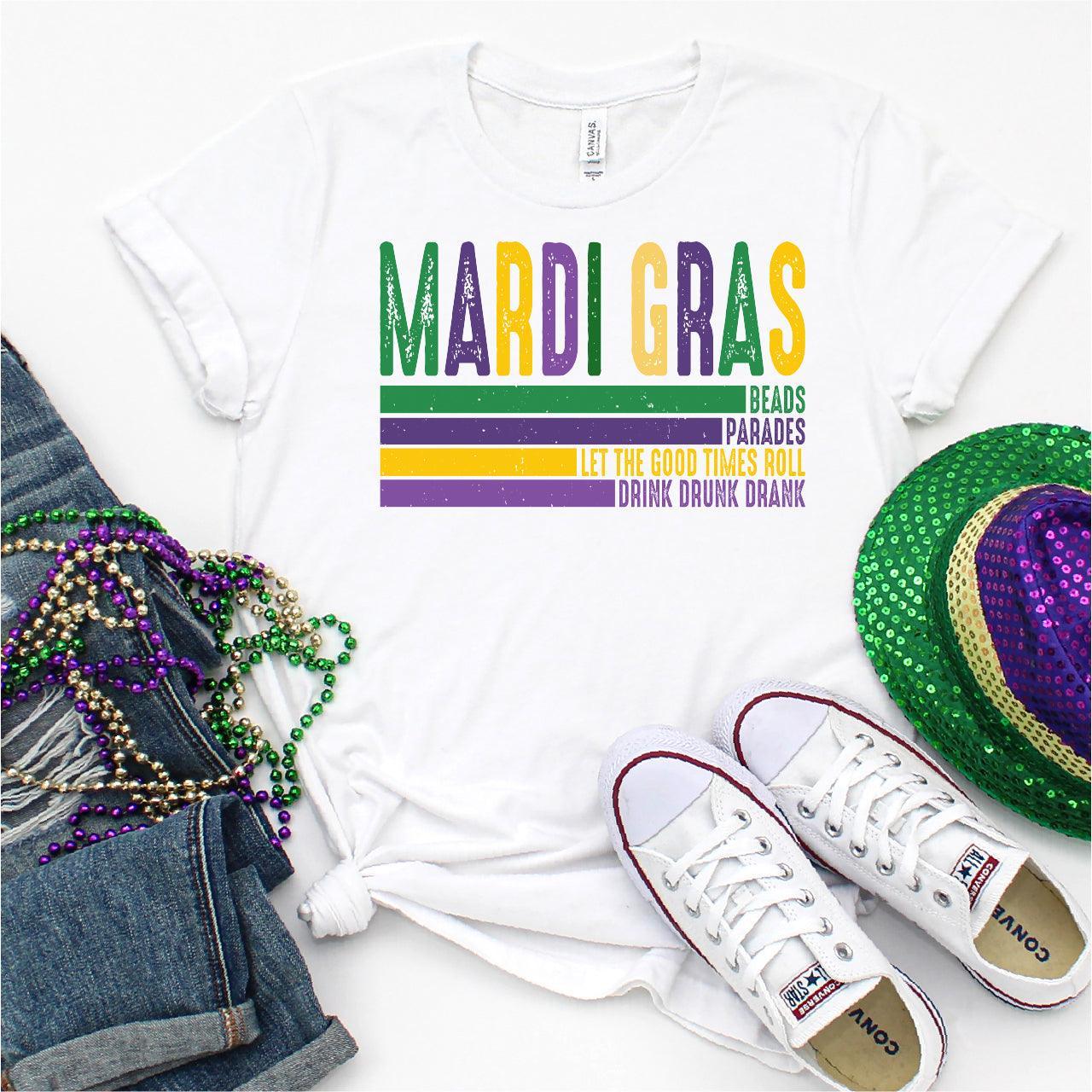 Stacked Mardi Gras DTF Transfer Print, T-Shirt Transfer - Nashville Design House