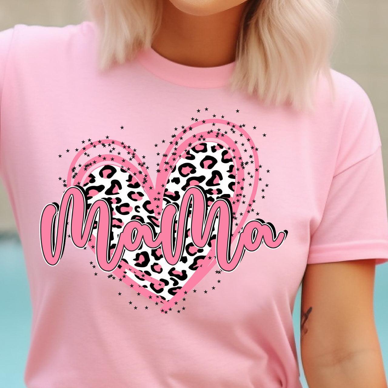 Valentine Leopard Mama DTF Transfer Print, T-Shirt Transfer - Nashville Design House
