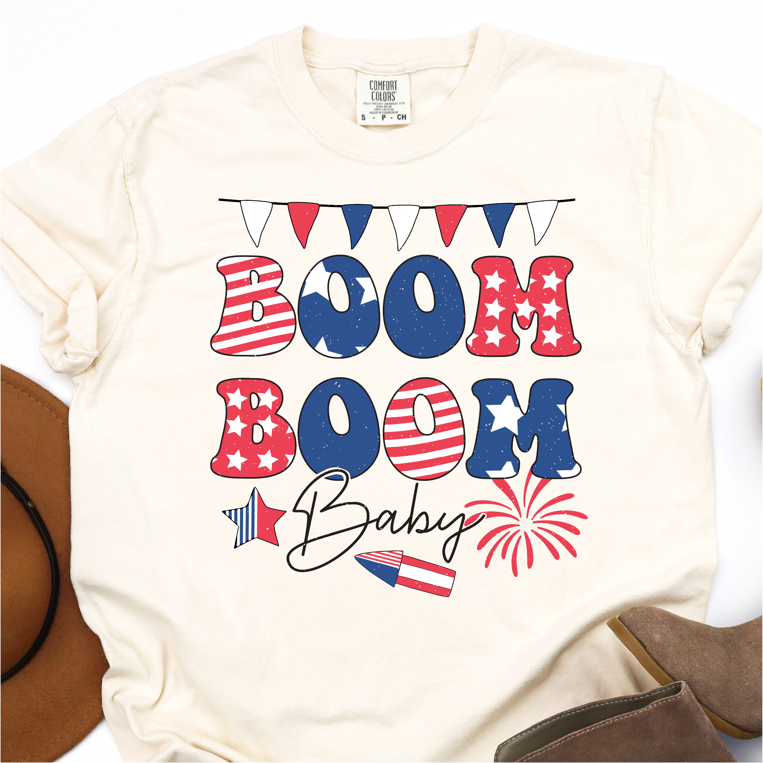 Boom Boom Baby - 4th of July DTF Transfer - Independence Day T-shirt Transfer Nashville Design House