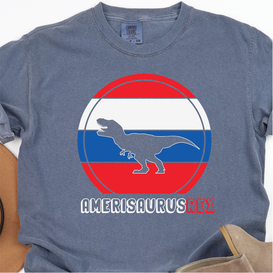 AmeriSauras Rex - 4th of July DTF Transfer - Independence Day T-shirt Transfer Nashville Design House