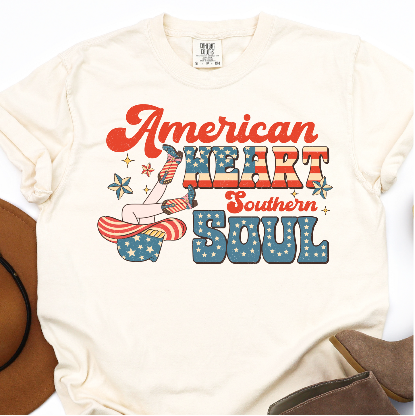 American Heart Sourthern Soul - 4th of July DTF Transfer - Independence Day T-shirt Transfer Nashville Design House