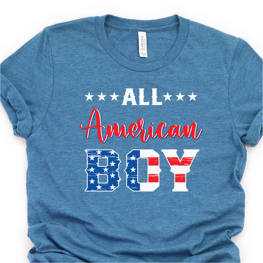 All American Boy - 4th of July DTF Transfer - Independence Day T-shirt Transfer Nashville Design House