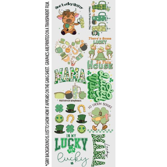 Basic Clover St. Patrick's Day DTF TRANSFERS (22inx60in) Nashville Design House