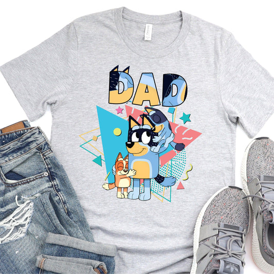 90's Vibe Dad - Blue Dog - Father's Day DTF Transfer - T-shirt Transfer For Dad - Nashville Design House