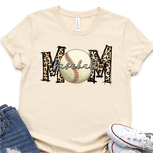 Leopard Baseball Mom - Baseball DTF Transfer Nashville Design House