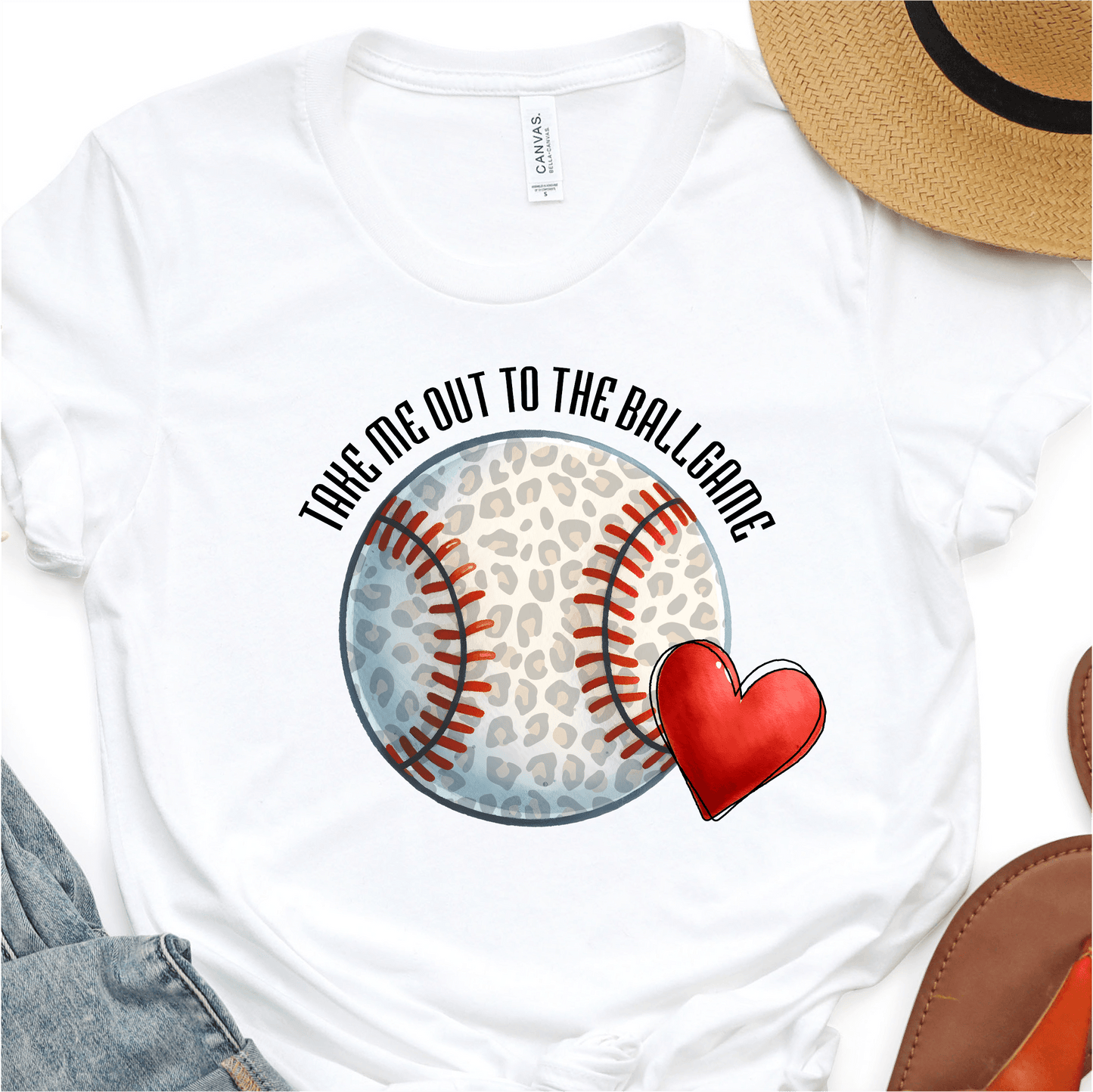 Leopard Baseball - Take Me Out To The Ball Game - Baseball DTF Transfer Nashville Design House