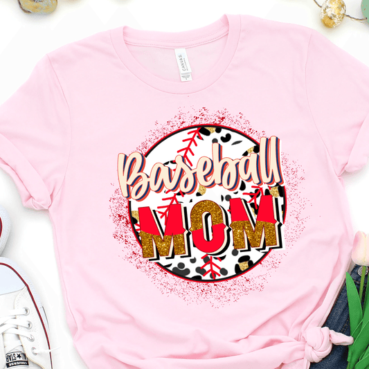 Red Leopard Baseball Mom - Baseball DTF Transfer Nashville Design House