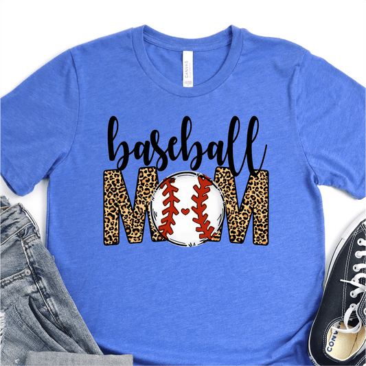 Leopard Baseball Mom - Baseball DTF Transfer Nashville Design House