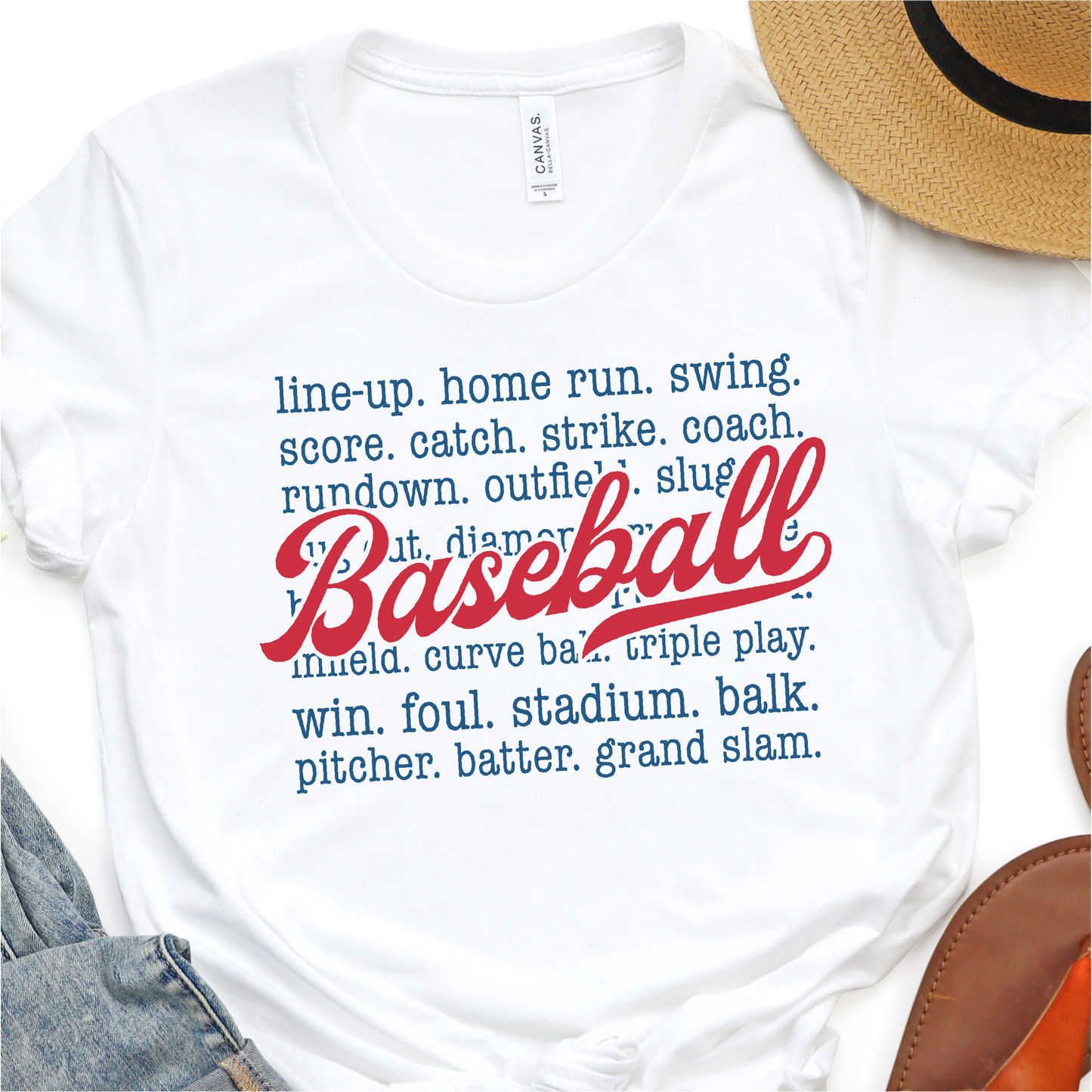 Baseball Details - Red And Blue - Baseball DTF Transfer Nashville Design House