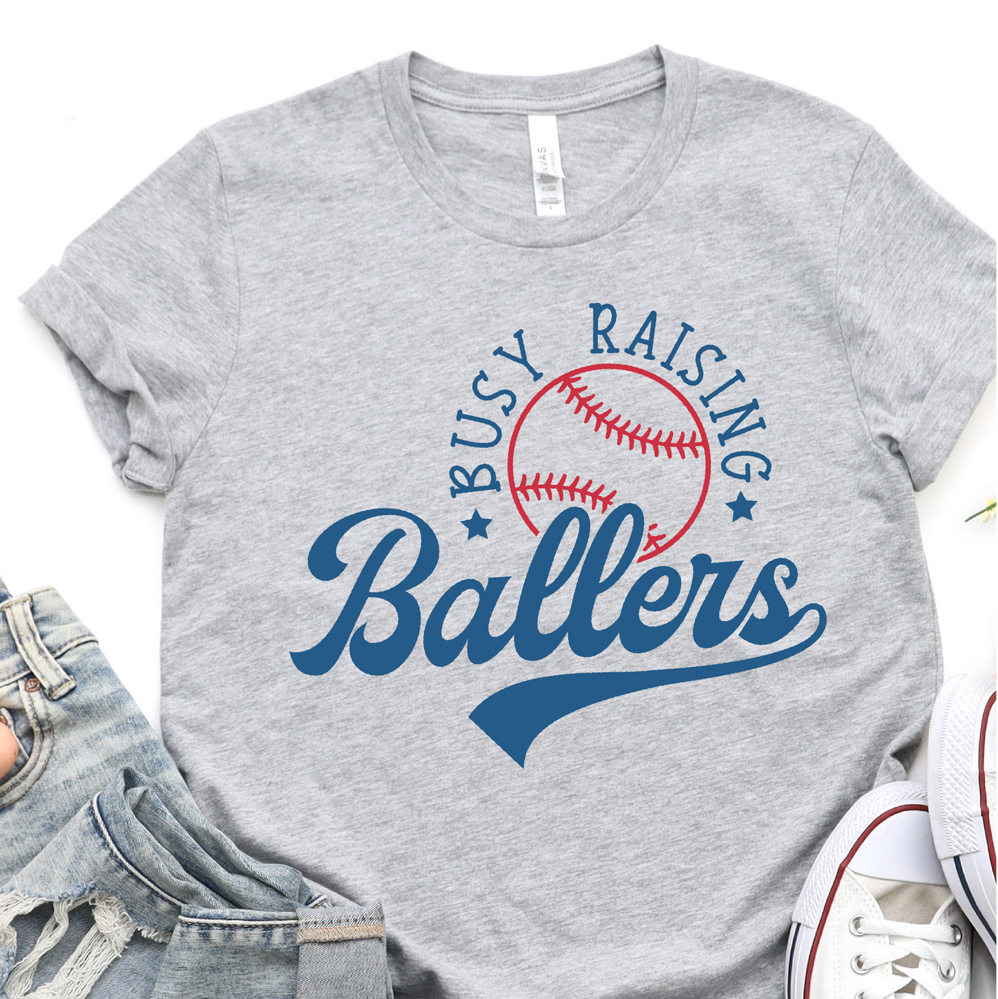 Busy Raising Ballers - Blue Print - Baseball DTF Transfer Nashville Design House