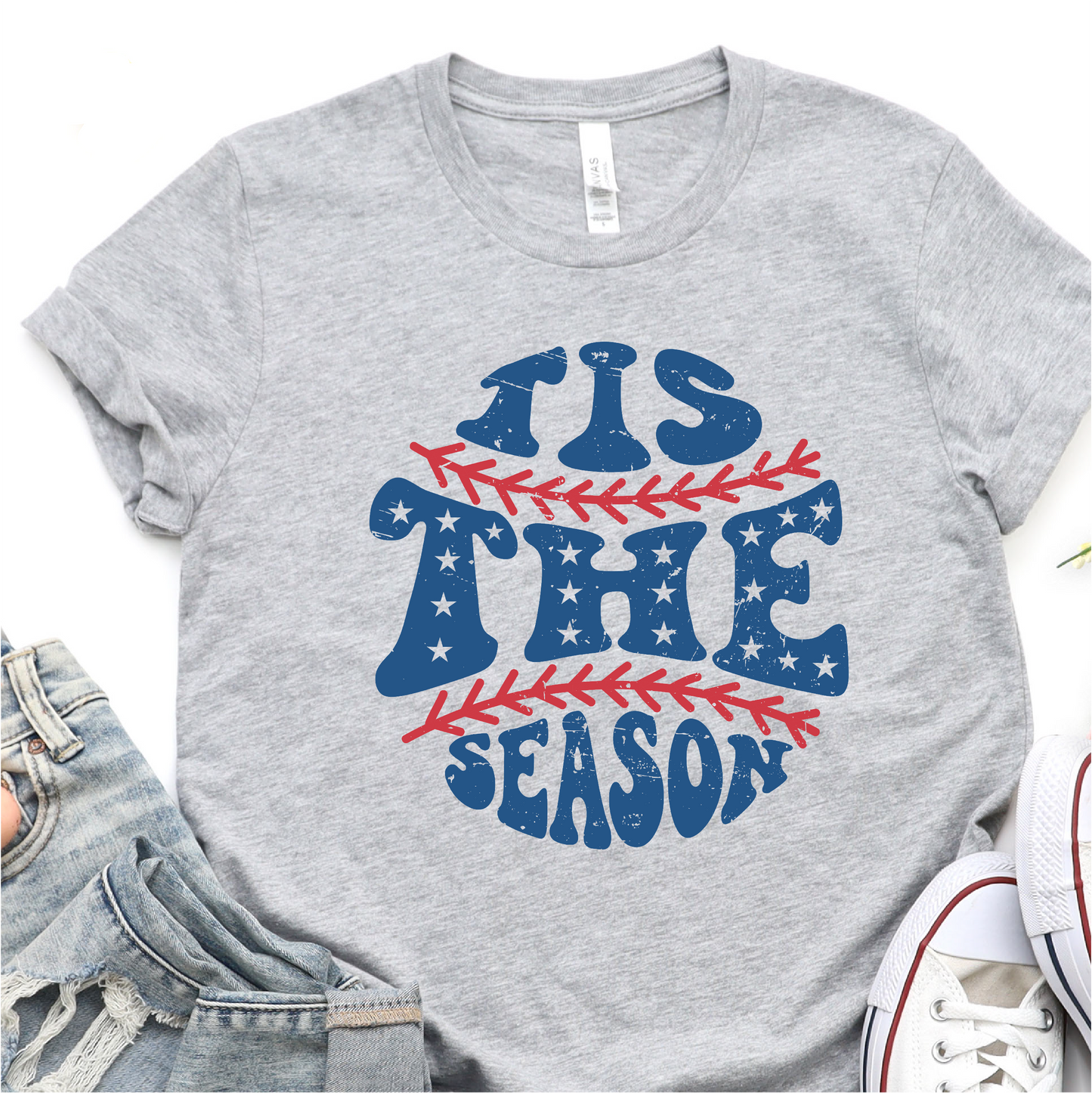 Tis The Season - Blue Print - Baseball DTF Transfer Nashville Design House