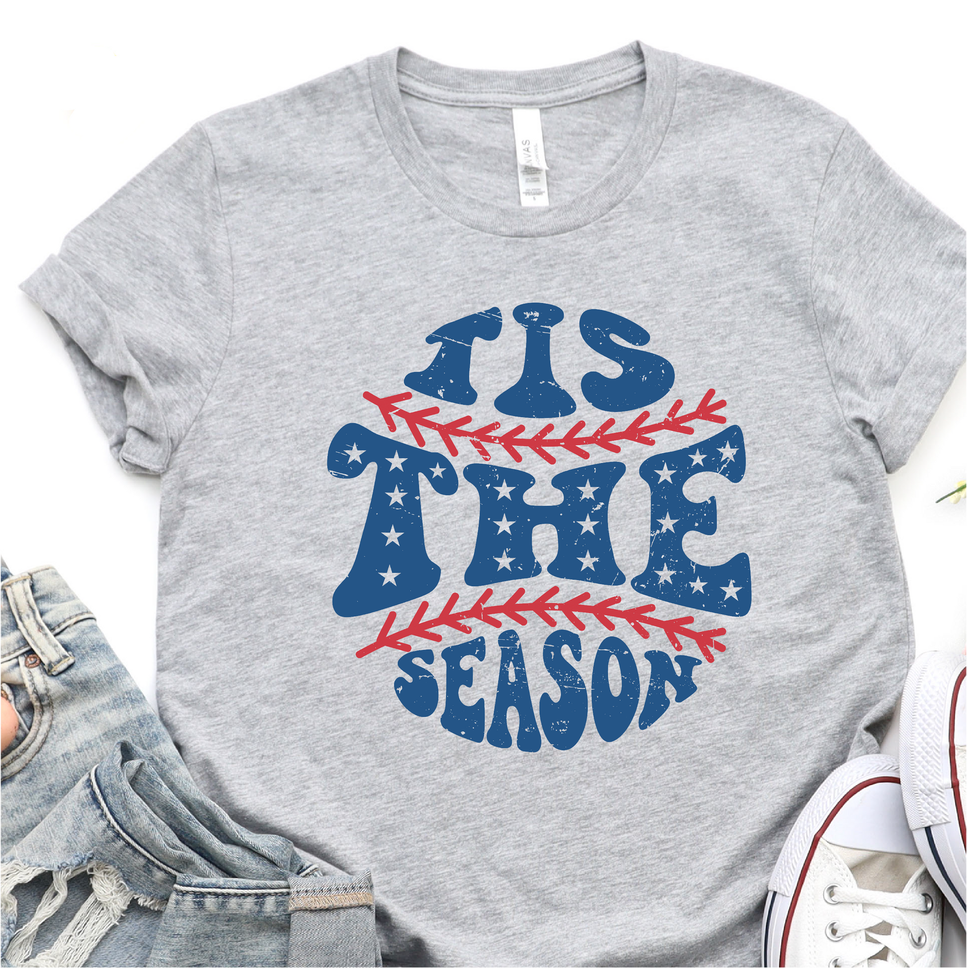 Tis The Season - Blue Print - Baseball DTF Transfer Nashville Design House