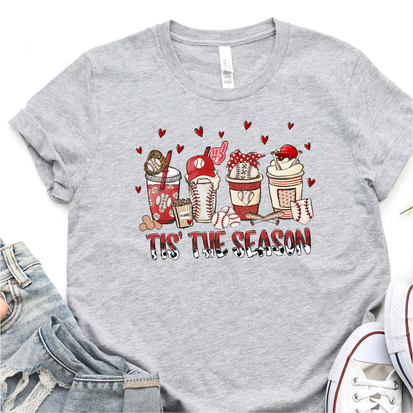 Tis The Season - Coffee and Baseball - Baseball DTF Transfer Nashville Design House