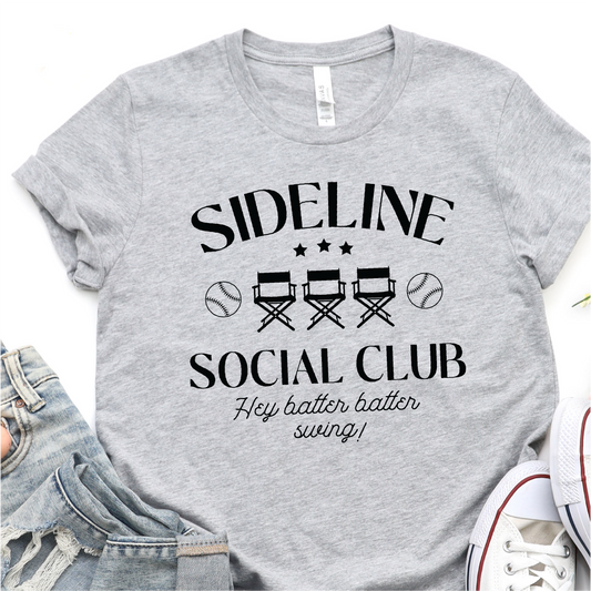 Sideline Social Club - Hey Batter Batter - Swing - Black - Baseball DTF Transfer Nashville Design House