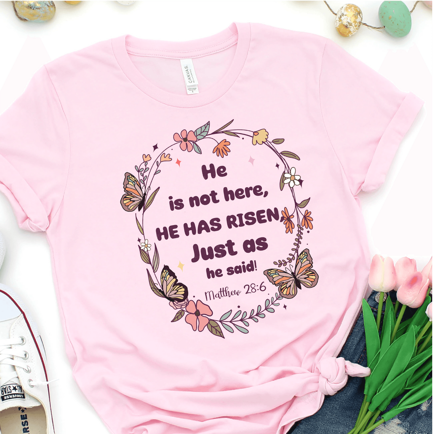 He Is Not Here, He As Risen Just as He Said - Easter DTF Transfer Nashville Design House