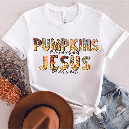 Pumpkin Obsessed and Jesus Blessed DTF Transfer Nashville Design House