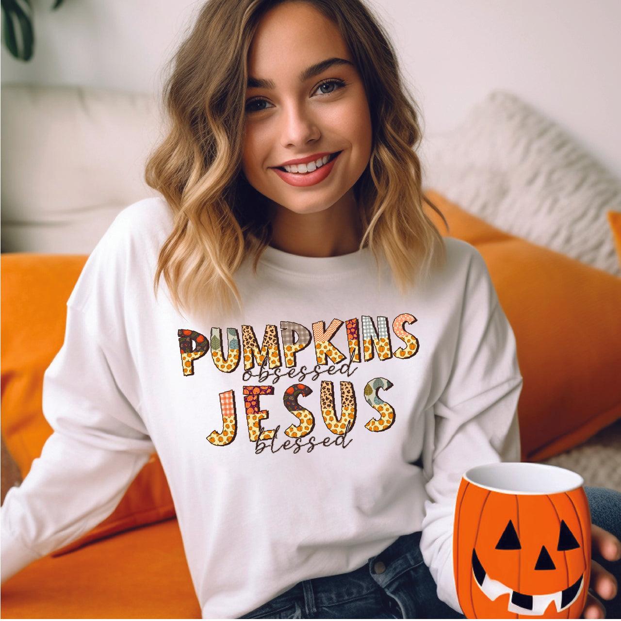 Pumpkin Obsessed and Jesus Blessed DTF Transfer Nashville Design House