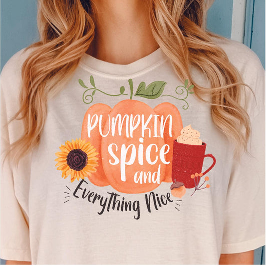 Pumpkin Spice & Everything Nice DTF Transfer Nashville Design House