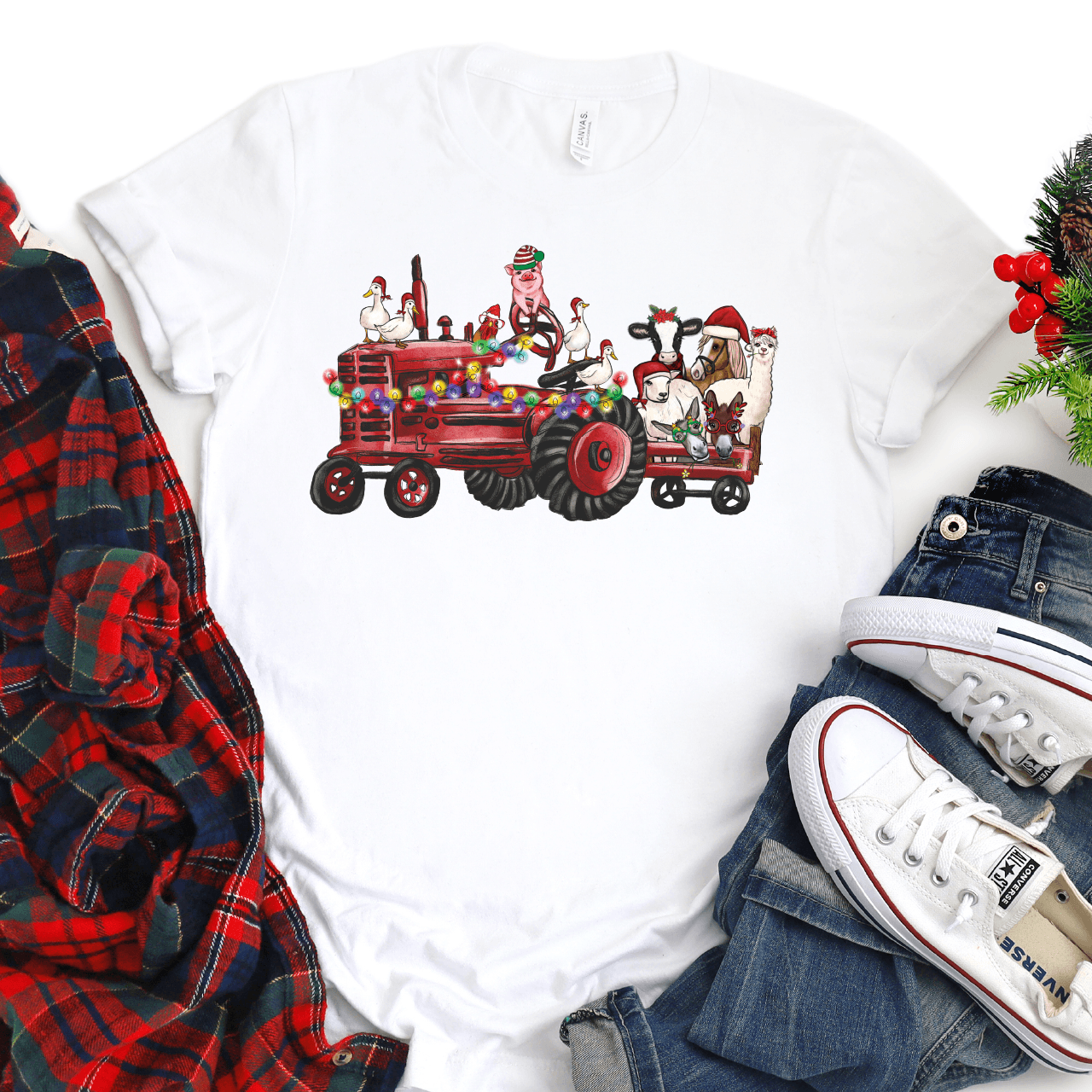 Christmas Tractor DTF Transfer Nashville Design House