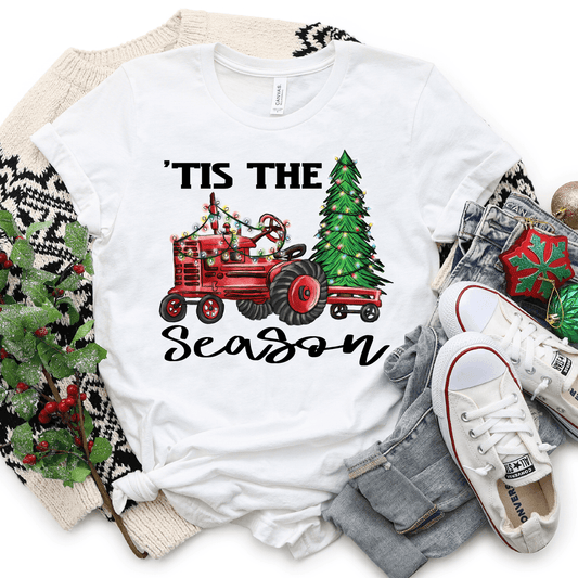 Tis The Season Christmas Tractor DTF Transfer Nashville Design House