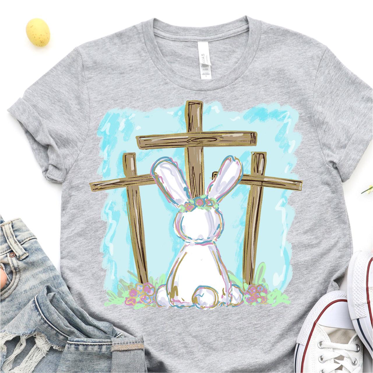 Easter Bunny at the Cross DTF T-Shirt Transfer Nashville Design House