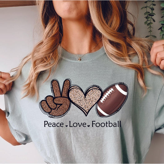 Peace Love Football DTF Transfer Nashville Design House