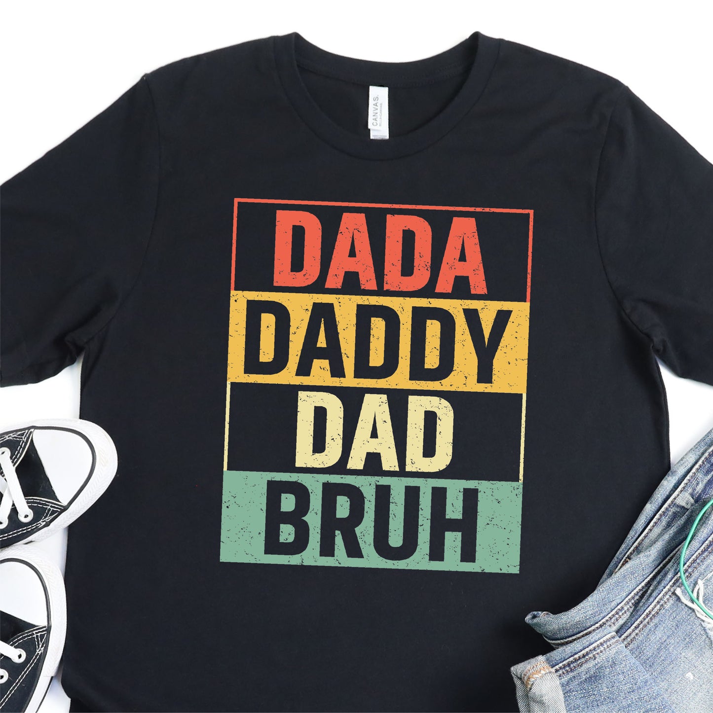 Dada, Daddy. Dad, Bruh - Color Block - Father's Day DTF Transfer - T-shirt Transfer For Dad Nashville Design House